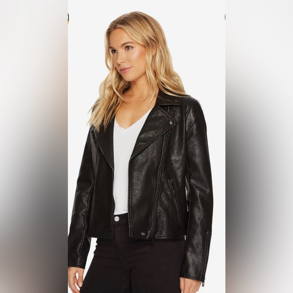 BLANKNYC Fitted faux-leather moto jacket